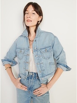 old navy cropped denim jacket