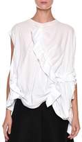 Thumbnail for your product : Marni Ruffled Gathered Oversized Cotton Jersey Top