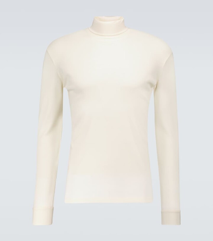 white cotton turtleneck