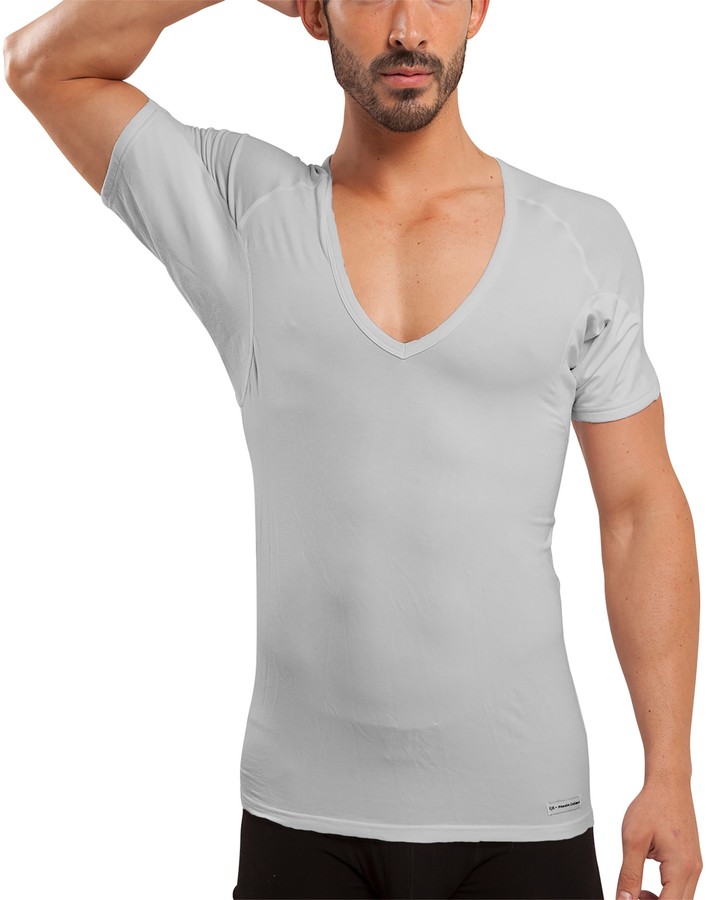 Ejis Sweat Defense Undershirt Deep V Neck Underarm Sweat Proof
