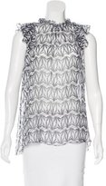 Thumbnail for your product : Thomas Wylde Botanical Print Sheer Blouse