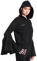 Thumbnail for your product : Facetasm Hooded Flared Sleeve Cotton Sweatshirt