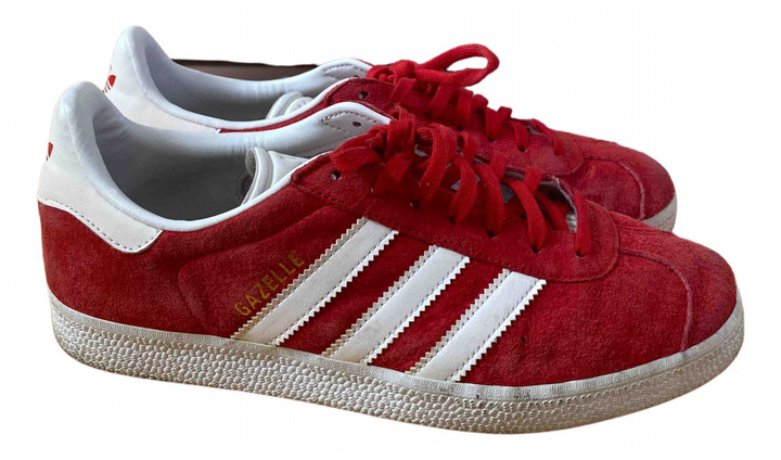 red suede adidas trainers