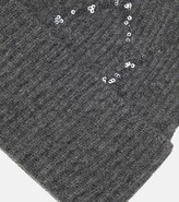 Thumbnail for your product : Brunello Cucinelli Sequined cashmere beanie