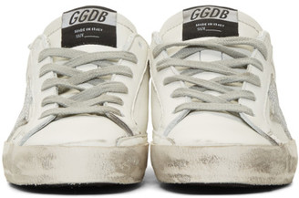 Golden Goose SSENSE Exclusive White Glitter Superstar Sneakers