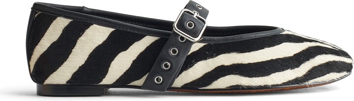 Madewell Emilie Zebra Print Genuine Calf Hair Mary Jane