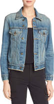 Thumbnail for your product : Vince Cropped Denim Jacket, Mid Blue Wash