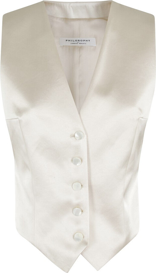 Philosophy di Lorenzo Serafini Sleeveless Gilet With Deep V-Neckline