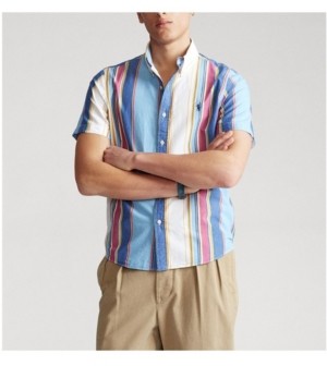 polo ralph lauren slim fit striped poplin shirt
