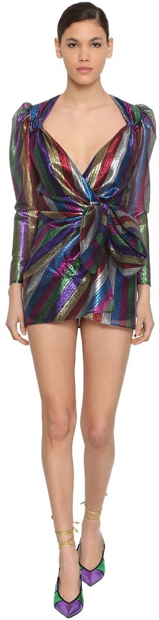 multicolor wrap dress