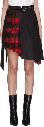 Taverniti So Ben Unravel Project Belted check plaid panelled asymmetric skirt