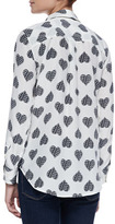 Thumbnail for your product : Equipment Slim Signature Heart-Print Silk Blouse (Stylist Pick!)