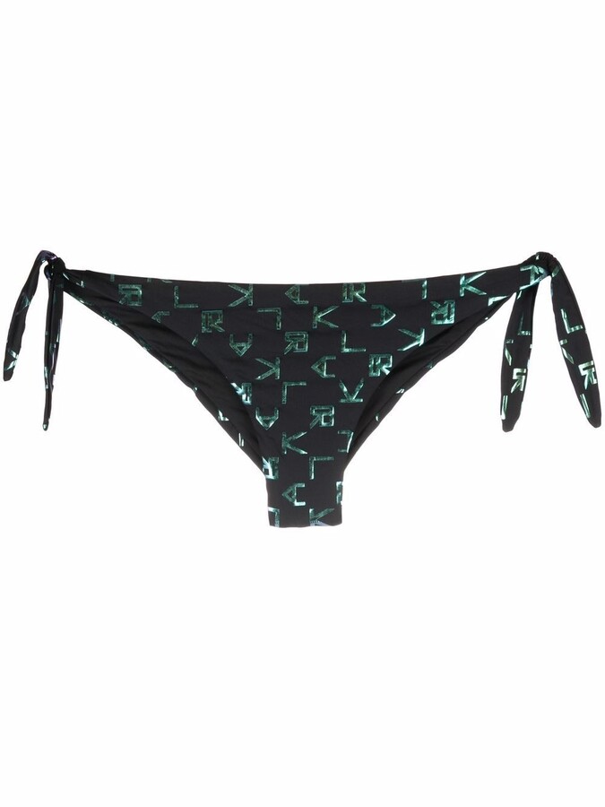 Karl Lagerfeld Paris IridescentLogo Bikini Bottoms ShopStyle Two