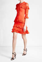 Thumbnail for your product : Elie Saab Flutter Hem Dress with Lace Panels