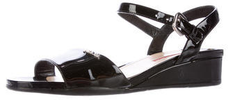 Prada Sport Patent Leather Wedge Sandals