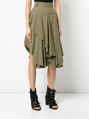 Kitx asymmetric frilled skirt