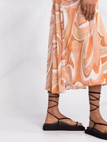 Thumbnail for your product : Pucci Nuages-print belted midi dress