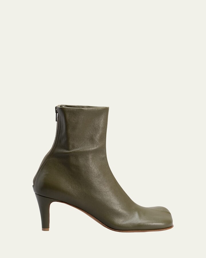 Bottega Veneta Bloc Stretch Leather Zip Ankle Booties