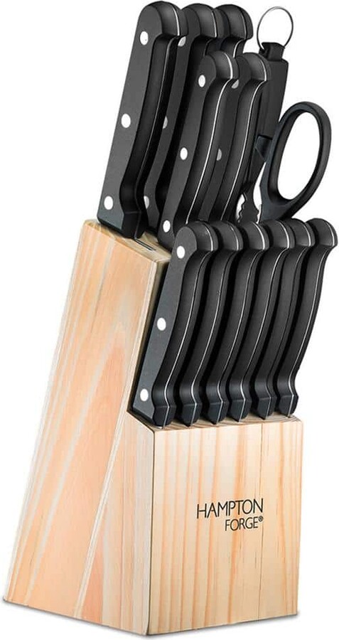 Hampton Forge Brighten 14-Piece Stainless Steel Knife Set with Block