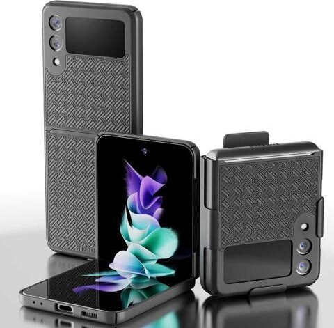 Samsung Galaxy Z Flip4 6.7' (2022) Rome Tech Shell Holster Combo Case - Black