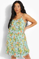 Thumbnail for your product : boohoo Plus Fruit Print Swing Dress
