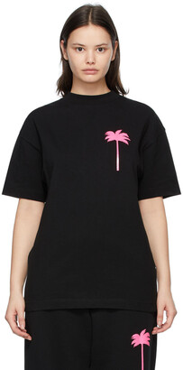 Palm Angels Black & Pink Palm T-Shirt