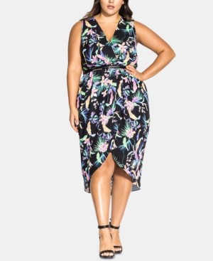 City Chic Trendy Plus Size Belted High-Low Dress
