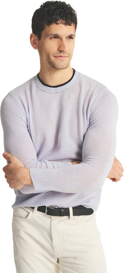 Naadam Lightweight Cashmere Contrast Trim Crewneck Sweater