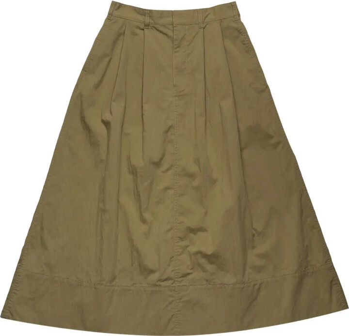 Danton pleated midi A-line skirt