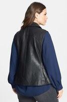 Thumbnail for your product : Sejour Leather Moto Vest (Plus Size)