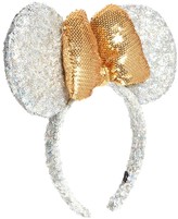 Thumbnail for your product : Disney Minnie Mouse Exclusive For ASOS Metallic Sequin Silver Ears & Bow Aliceband