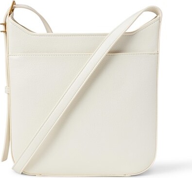 Amazon Essentials Faux Leather Sling Crossbody Bag Ecru