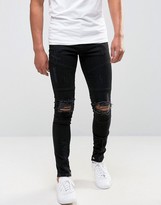 Thumbnail for your product : Avior Skinny Distressed Jeans With Biker Detail