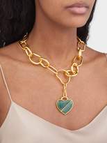 Thumbnail for your product : Lizzie Fortunato Porto Heart Gold Plated Necklace - Womens - Green