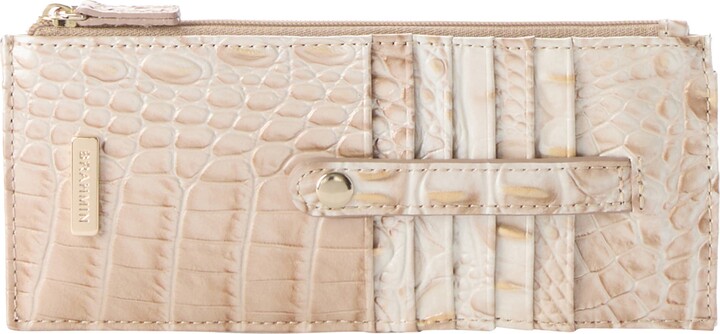 Brahmin Croc Embossed Leather Credit Card Wallet
