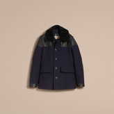 Thumbnail for your product : Burberry Pea Coat with Detachable Shearling Topcollar