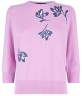 St. John Floral Appliqué Sweater 