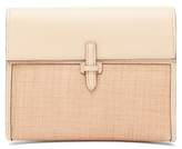 Thumbnail for your product : Hunting Season The Soft Clutch Leather And Canvas Bag - Womens - Beige