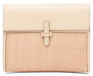 Hunting Season The Soft Clutch Leather And Canvas Bag - Womens - Beige