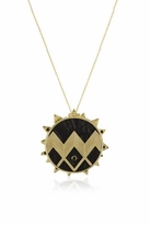 Thumbnail for your product : House Of Harlow Black Leather Zig Zag Sunburst Necklace
