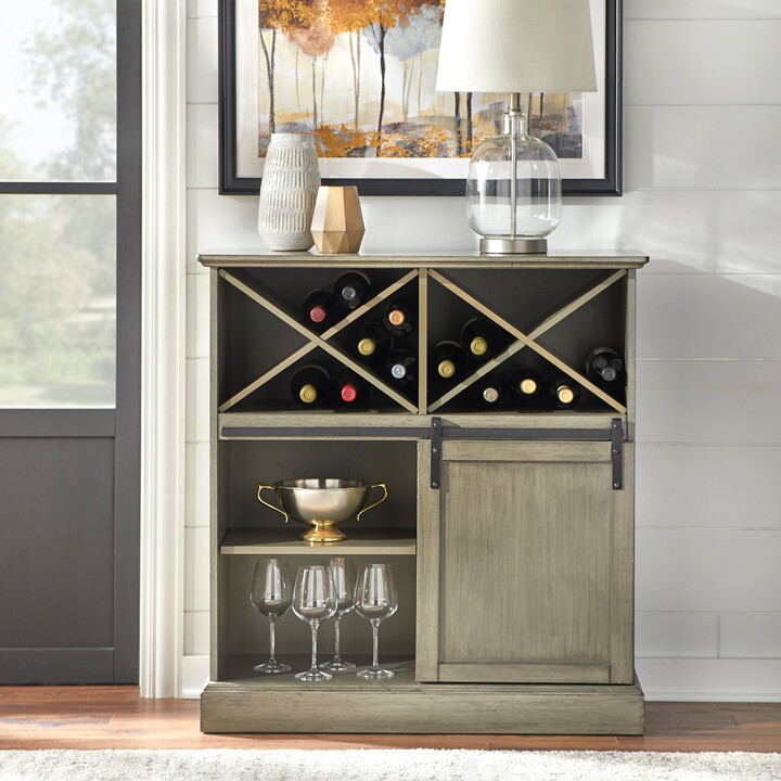 Simple Living Wise Farmhouse Barn Door Bar ShopStyle