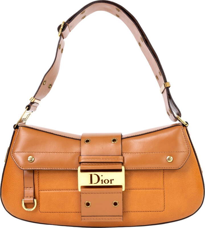Dior columbus denim & brown shoulder bag