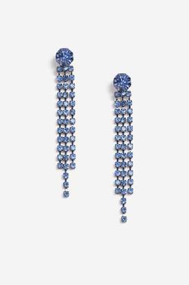 Topshop Blue Rhinestone Cupchain Earrings