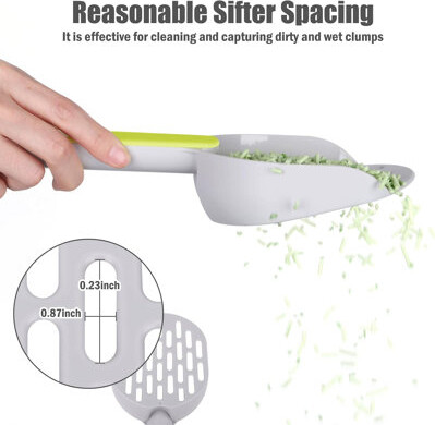 zenco homegoods Upgraded Cat Litter Scoop Set with Holder – Ergonomic, Large-Hole Sifter & Wall-Mountable (10.4")