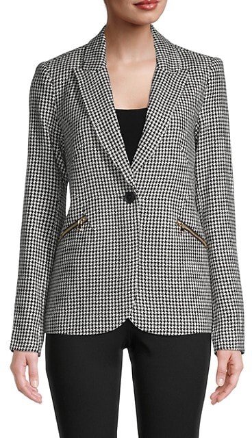 black and white print jacket