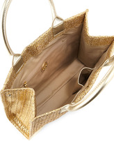 Thumbnail for your product : Tory Burch Ella Mini Metallic Straw Tote Bag, Gold