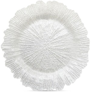Jay Import American Atelier Glass White Pearl Reef Charger Plate