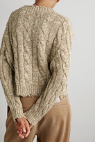 Thumbnail for your product : Denimist Distressed Cable-knit Cotton Sweater - Neutrals