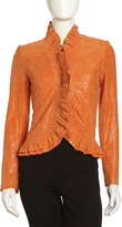 Thumbnail for your product : Lafayette 148 New York Anita Lace-Embossed Jacket, Fireglow