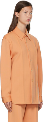 AURALEE Orange Nylon Double Knit Big Shirt